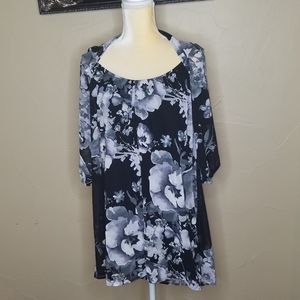 Dee Elle floral chiffon pullover dress